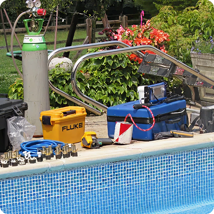 Pool leak detection equipment