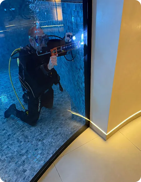 Roof and brick wall inspection